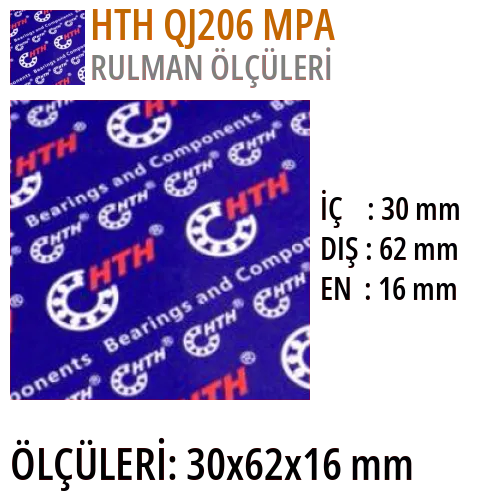 HTH QJ206 MPA Rulman Ölçüleri ve Boyutları