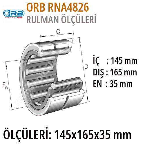 ORB RNA4826 Rulman Ölçüleri ve Boyutları