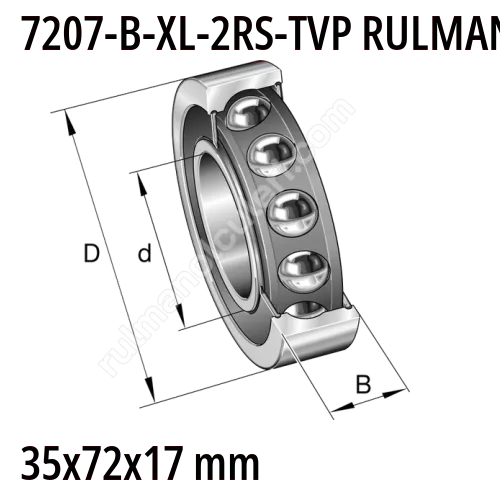 7207-B-XL-2RS-TVP Rulman Ölçüleri | Rulmanolculeri.com